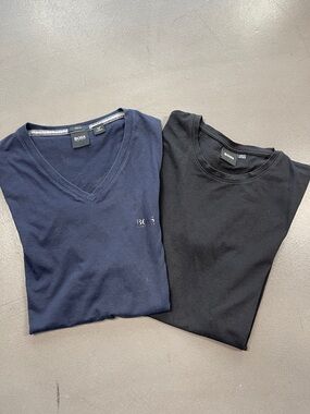 Hugo BOSS Crew Neck & V-Neck Men’s T-Shirts in Navy & Black Small S